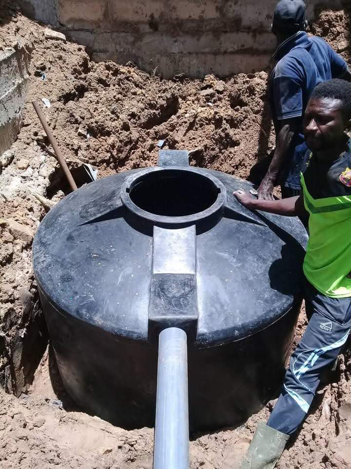 Raccordement d'une citerne sur chantier